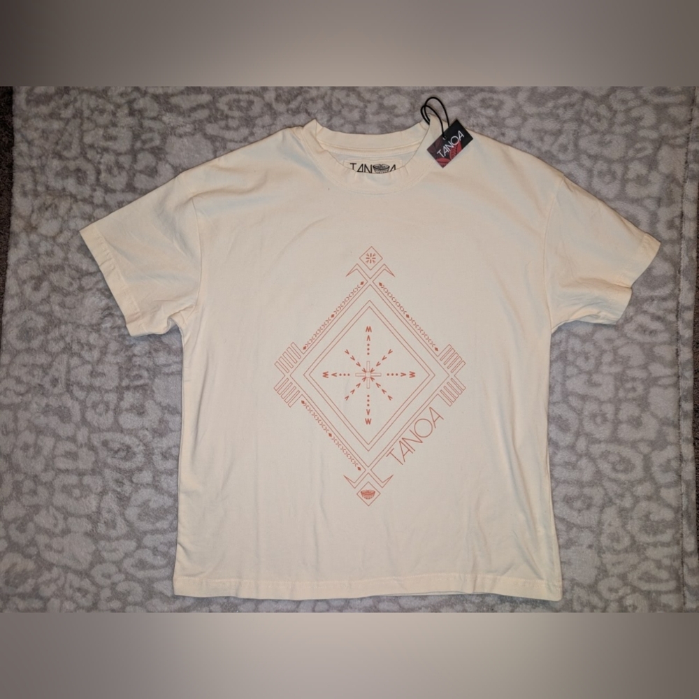 Tano Cream Geometric  Tee